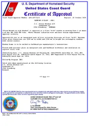 US Coast Guard certificate of approval for fixed welded A60 window.