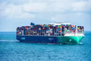 Container vessel on the sea