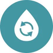 Circular arrow with oil drop symbol representing long-term cost savings and extended oil life.