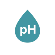 Oil drop with “pH” symbol representing increased acidity and chemical breakdown.