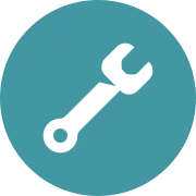 Spanner symbol representing reliable operation and reduced maintenance effort.