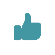 Thumbs-up icon symbolising improved practices and reduced risk of failure.