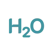 H₂O icon representing free water that separates visibly from oil in tanks or reservoirs.