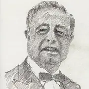 Portrait illustration of Carl Christian Jensen, founder of C.C.JENSEN A/S, established in 1953.