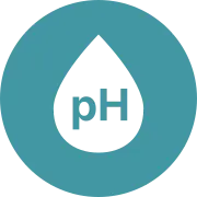 pH droplet icon representing increased acidity and chemical degradation in oil.