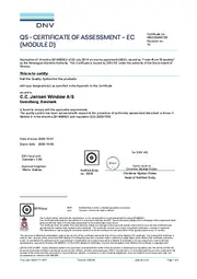 DNV quality certificate for windows and side scuttles, certificate number MEDD00001S9.