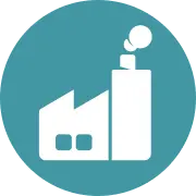 Factory icon representing high-efficiency offline filtration in industrial environments.