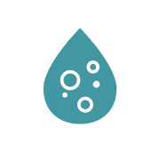 Oil drop with particles symbol representing contamination in lubricant.