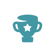 Trophy icon representing achieved ISO cleanliness performance.