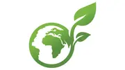 Green globe with leaf symbol, representing how clean oil and advanced oil filtration support resource efficiency and responsible industrial operations.