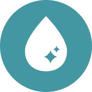 Oil drop with sparkle symbol representing consistent oil cleanliness levels.