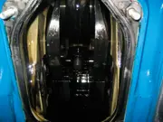 Internal view of a marine engine component showing restored cleanliness after offline fine filtration.