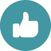 Thumbs-up symbol representing improved oil condition and extended service intervals.