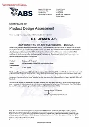 ABS product design assessment certificate for A60 window, 1200 × 2200 mm.
